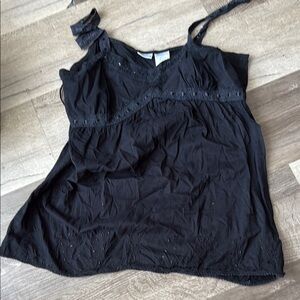 No Boundaries Black Asymmetrical Tie Front Camisole